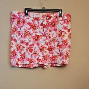 Isaac Mizrahi Pink Floral Women's Shorts  Size 16